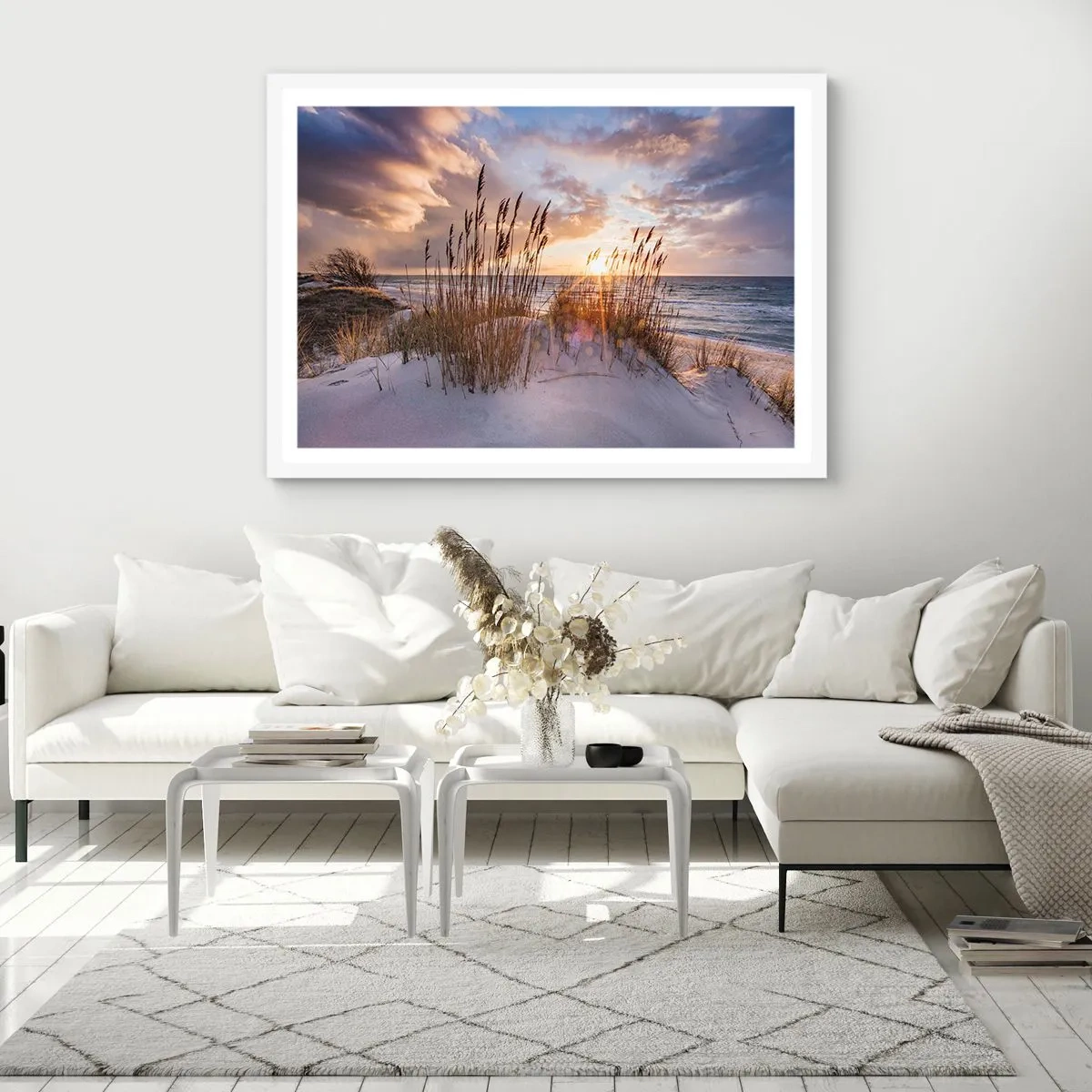 Plakát v bílém rámu - Rozloučení se sluncem a větrem - 70x50 cm