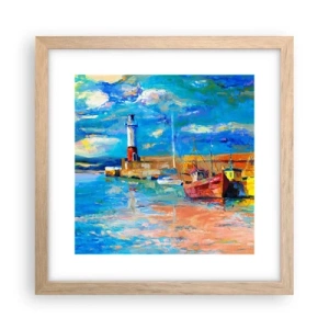 Plakát v rámu světlý dub - Odpoledne v duhové zátoce - 30x30 cm