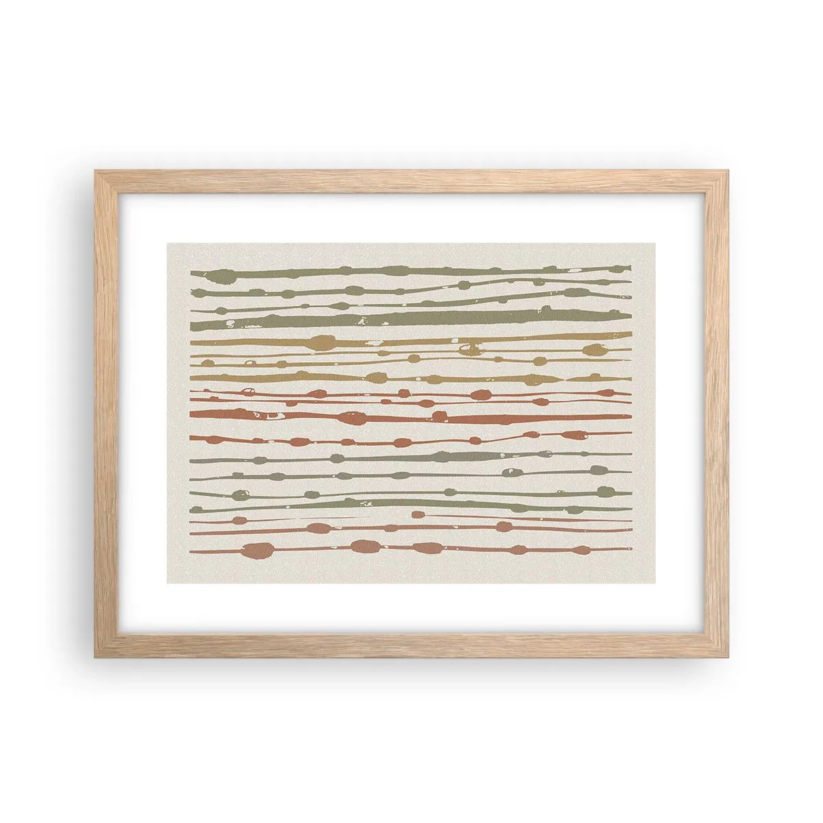 Plakát v rámu světlý dub - Hudební záznam barev - 40x30 cm