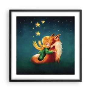 Plakát v černém rámu - Malý princ - 50x50 cm