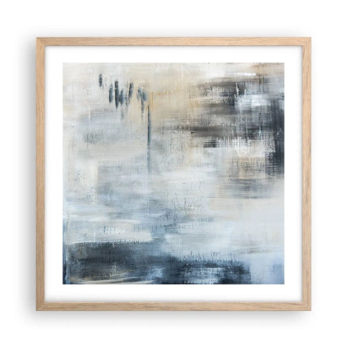 Plakát v rámu světlý dub - Za závojem modré - 50x50 cm