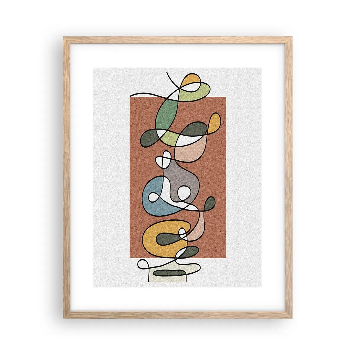 Plakát v rámu světlý dub - Abstrakce: barevné dovádění - 40x50 cm