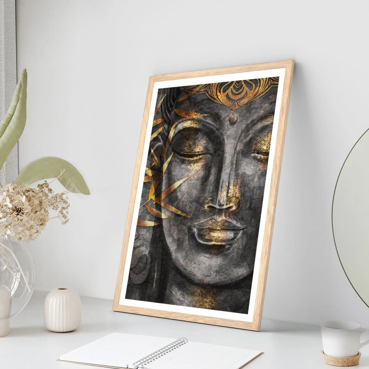 Plakát v rámu světlý dub - Pociťte klid - 30x40 cm