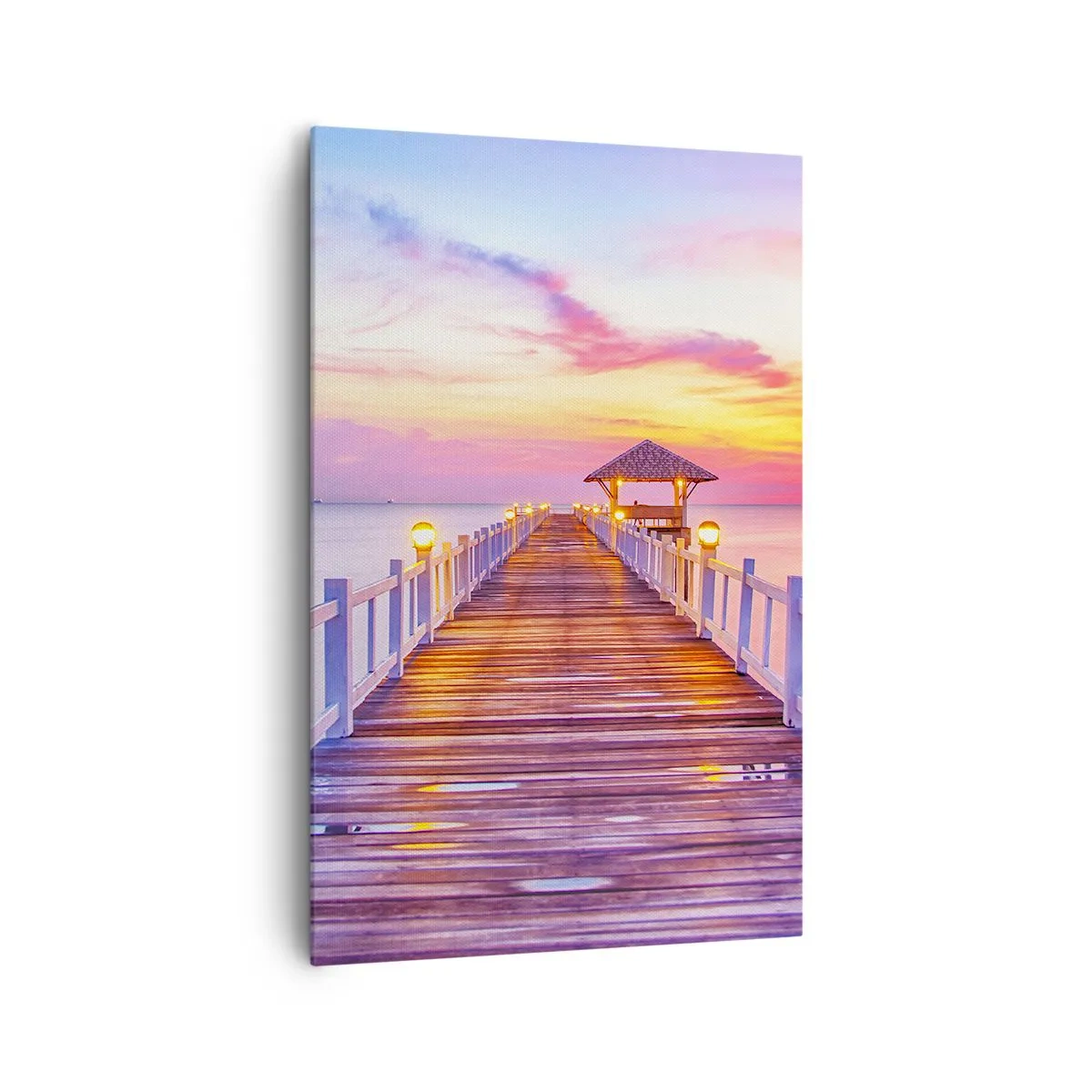 Obraz na plátně - Liliově-zlaté ticho večera - 80x120 cm