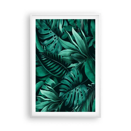 Plakát v bílém rámu - Hloubka tropické zeleně - 61x91 cm
