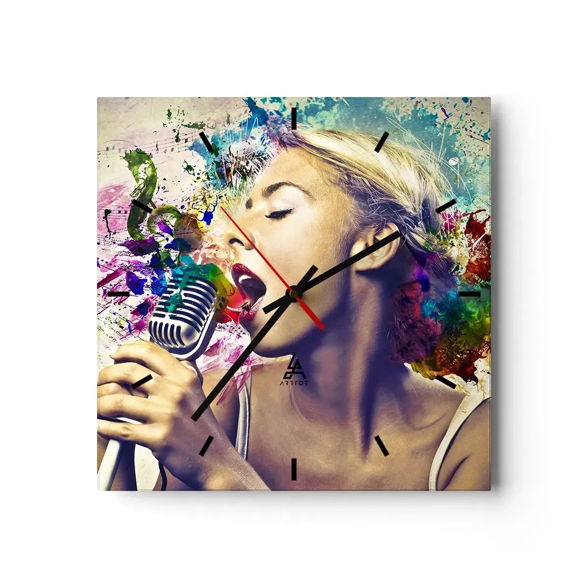 Nástěnné hodiny - Pomalovat hlasem svět - 40x40 cm