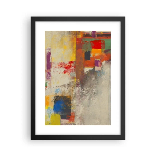 Plakát v černém rámu - Geometrie barev - 30x40 cm
