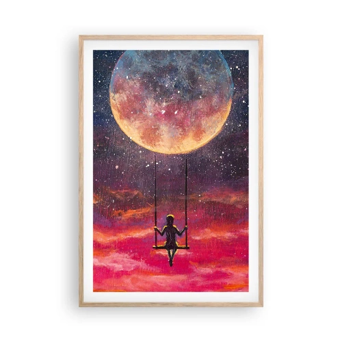 Plakát v rámu světlý dub - Stavět si vzdušné zámky - 61x91 cm