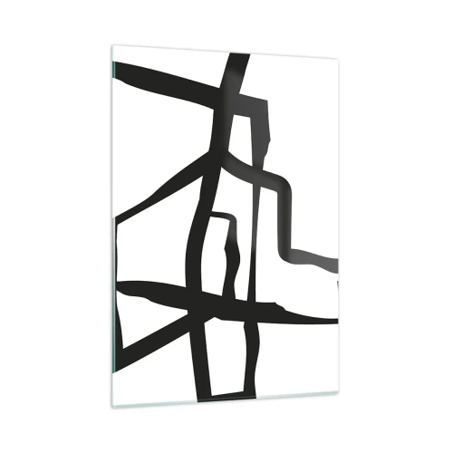 Obraz na skle - Černobílá konstrukce - 50x70 cm