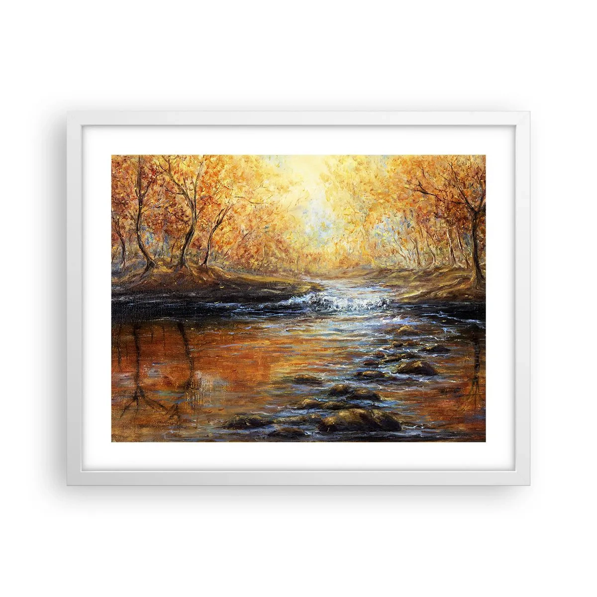 Plakát v bílém rámu - Zlatý potok - 50x40 cm