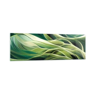 Obraz na skle - Abstraktní hra na zelenou - 160x50 cm