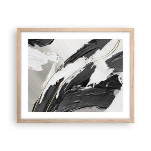 Plakát v rámu světlý dub - Velkorysá abstrakce - 50x40 cm