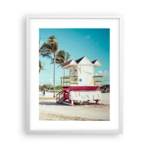 Plakát v bílém rámu - Čeká tě krásný den - 40x50 cm