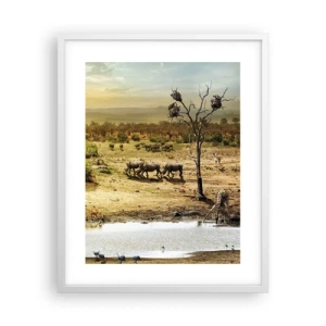 Plakát v bílém rámu - „Z ráje opět pramenila řeka…“ - 40x50 cm