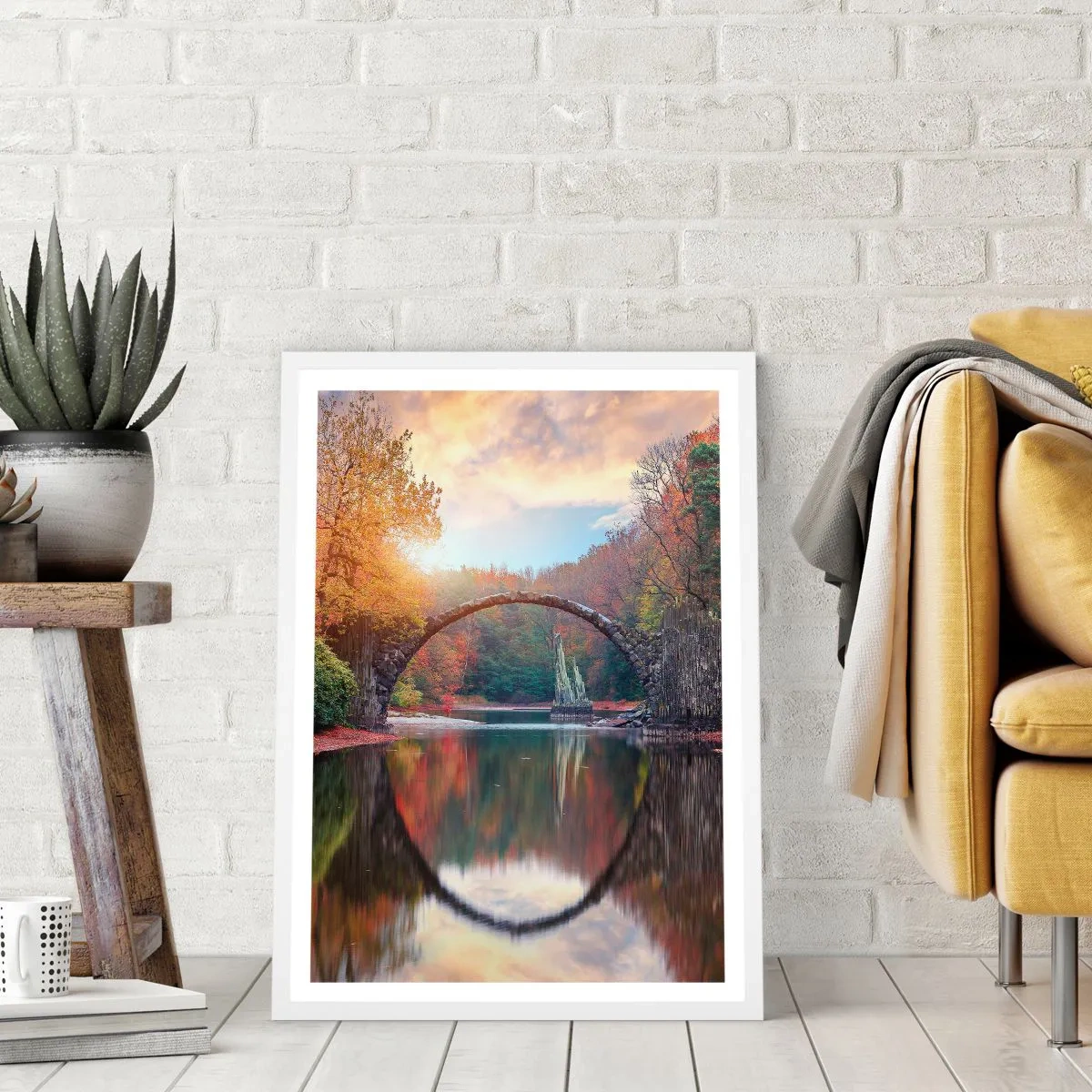 Plakát v bílém rámu - Za zrcadlem - 40x50 cm