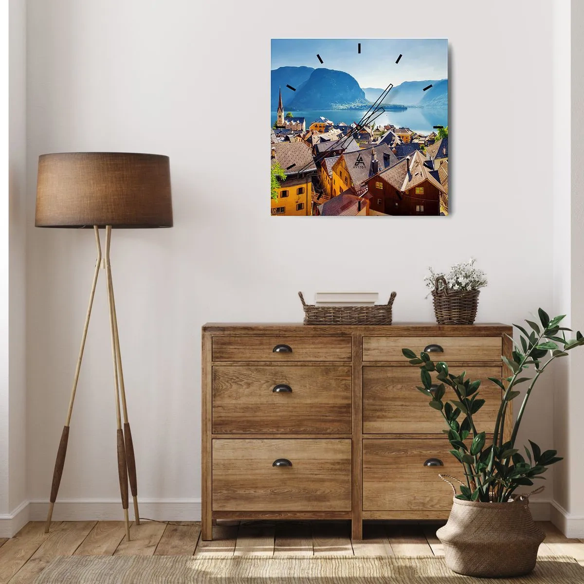 Nástěnné hodiny - Víc malebně to nejde - 40x40 cm