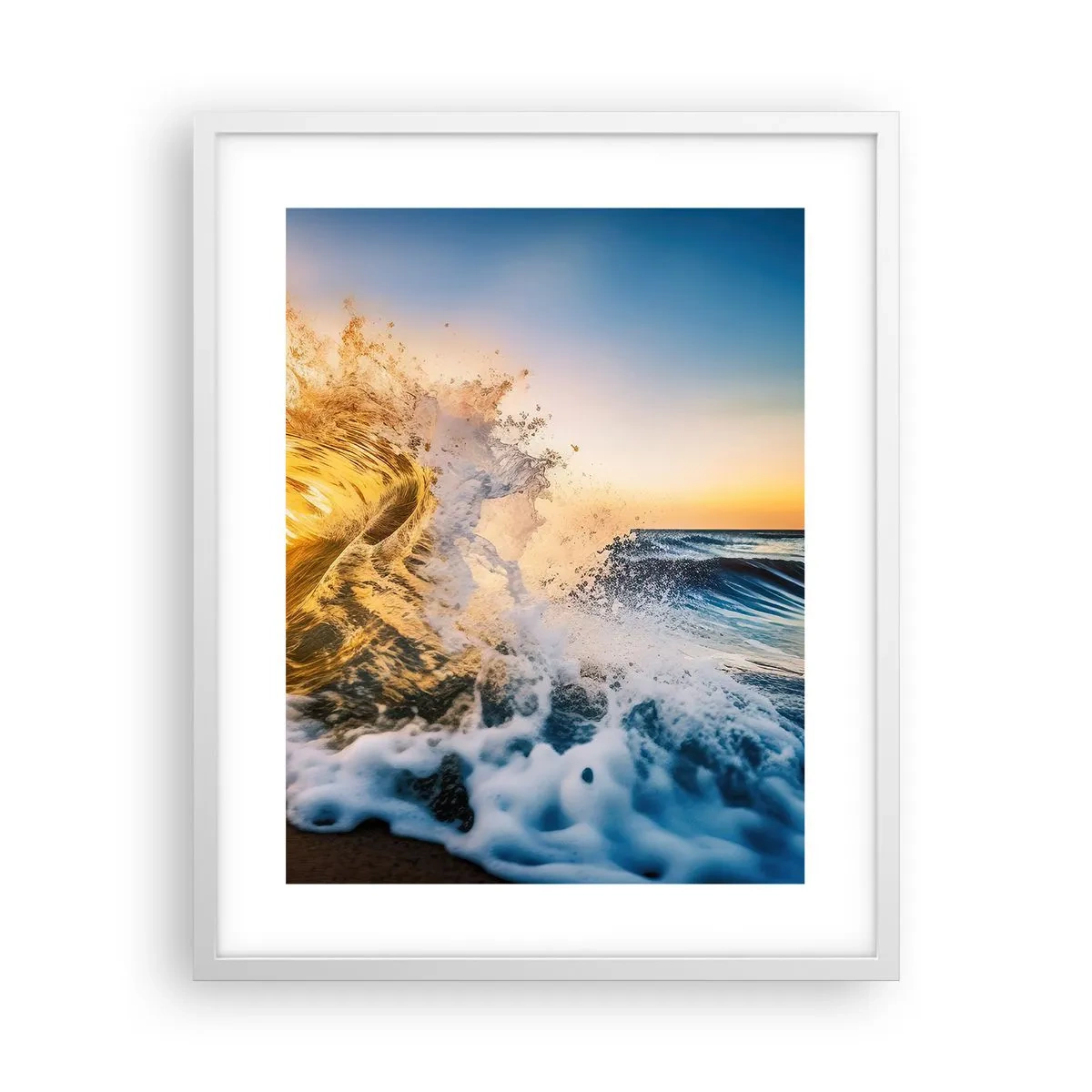 Plakát v bílém rámu - Hra v písku - 40x50 cm