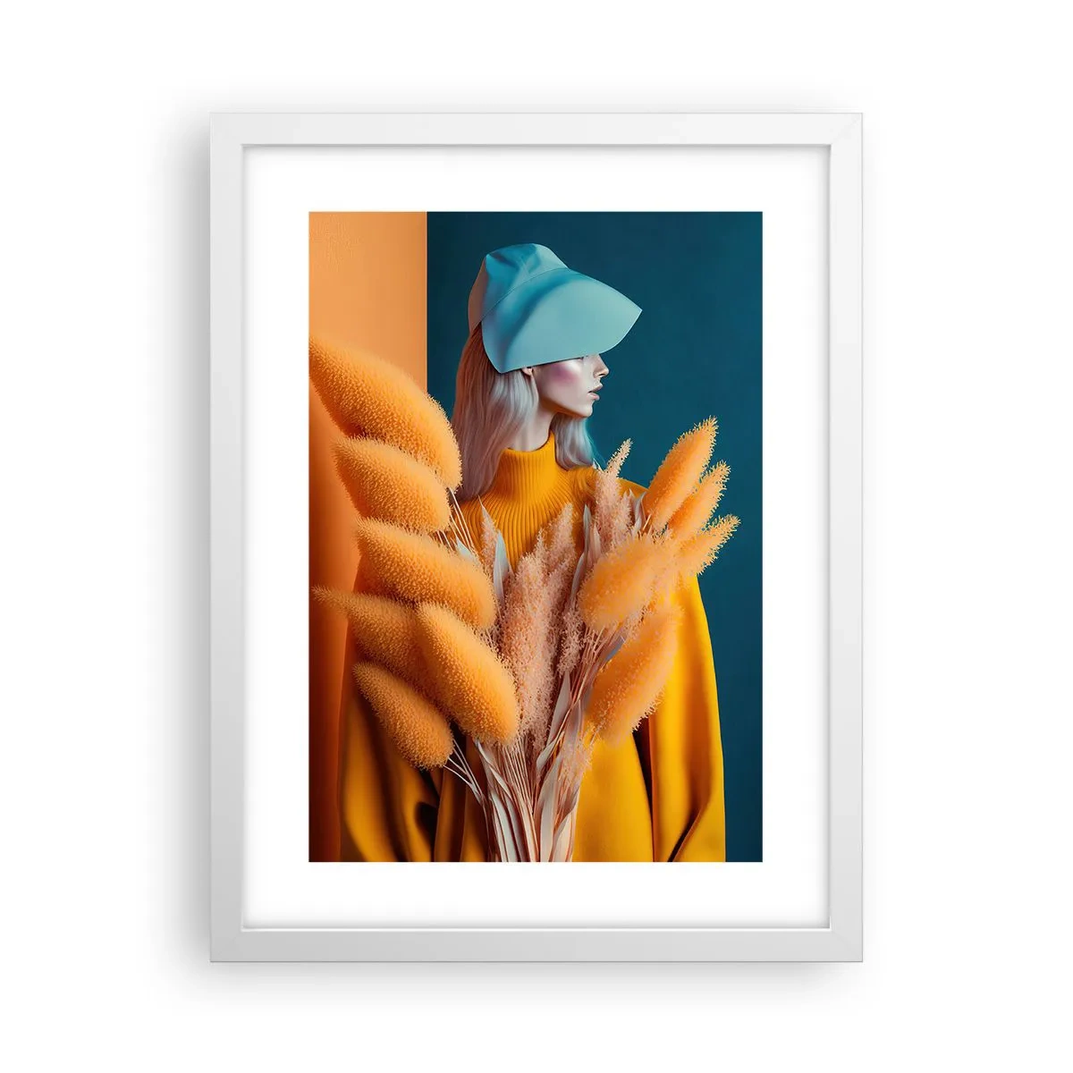 Plakát v bílém rámu - Chlupatý portrét - 30x40 cm