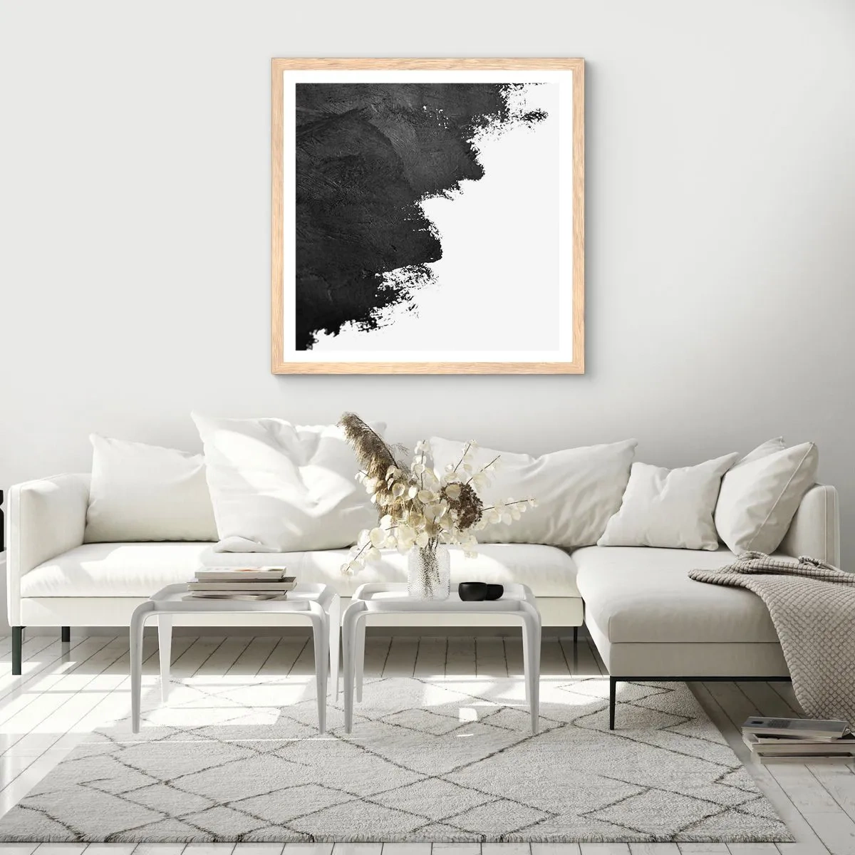 Plakát v rámu světlý dub - Živly: země - 50x50 cm