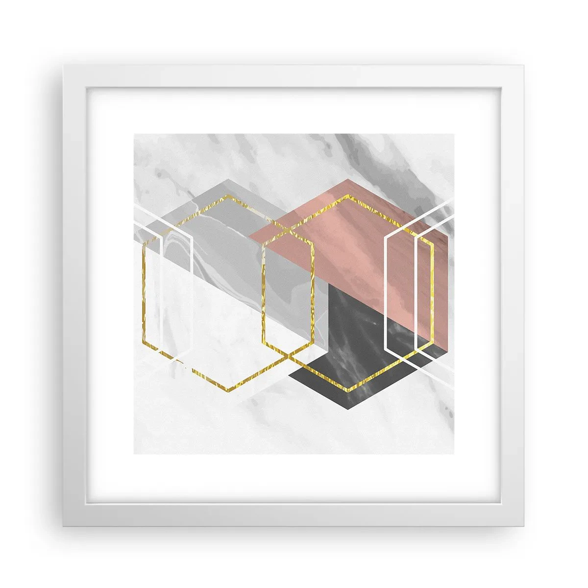 Plakát v bílém rámu - Řetězová kompozice - 30x30 cm