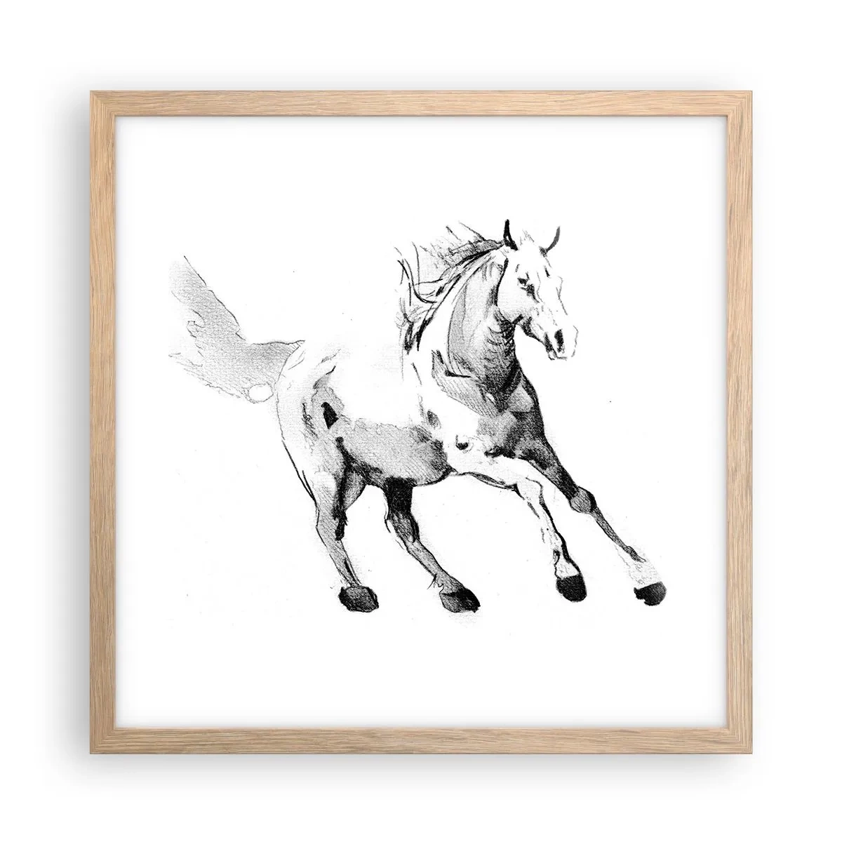 Plakát v rámu světlý dub - Nezkrocená duše - 40x40 cm