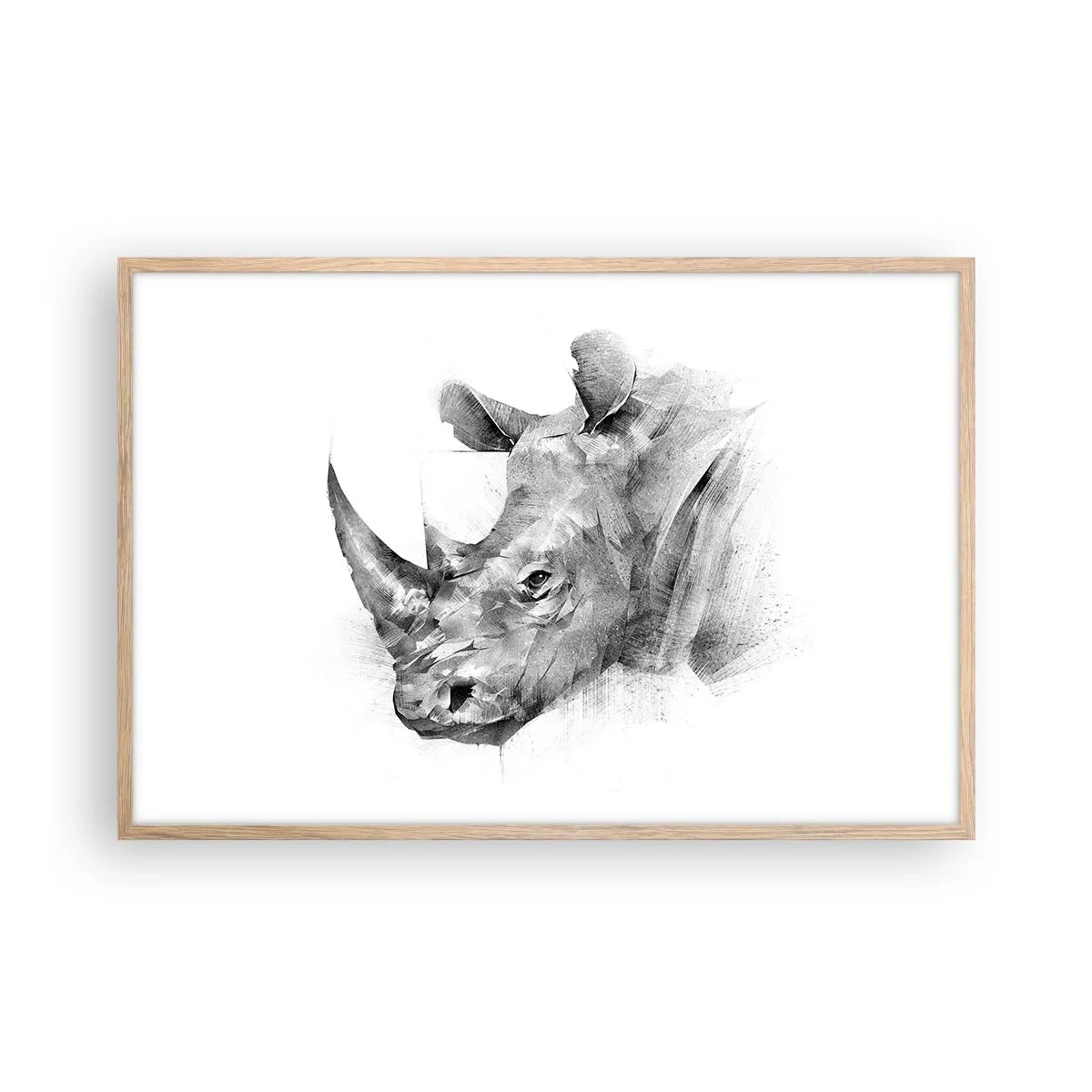 Plakát v rámu světlý dub - Africký portrét - 91x61 cm