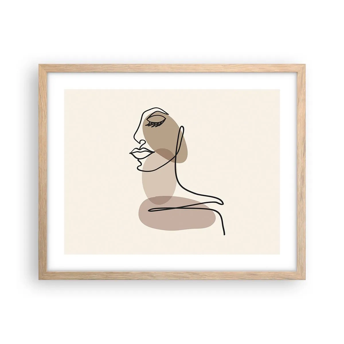 Plakát v rámu světlý dub - Při poslechu samé sebe - 50x40 cm