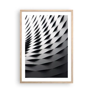 Plakát v rámu světlý dub - Na hladině vln - 50x70 cm