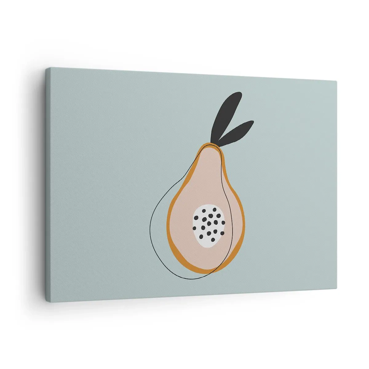 Obraz na plátně - Abstraktní hruška na světlém pozadí - 70x50cm - Pronikání do podstaty věcí - Moderní nástěnná dekorace do obývacího pokoje a ložnice ARTTOR