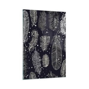 Obraz na skle - Krajka s peřím - 80x120 cm