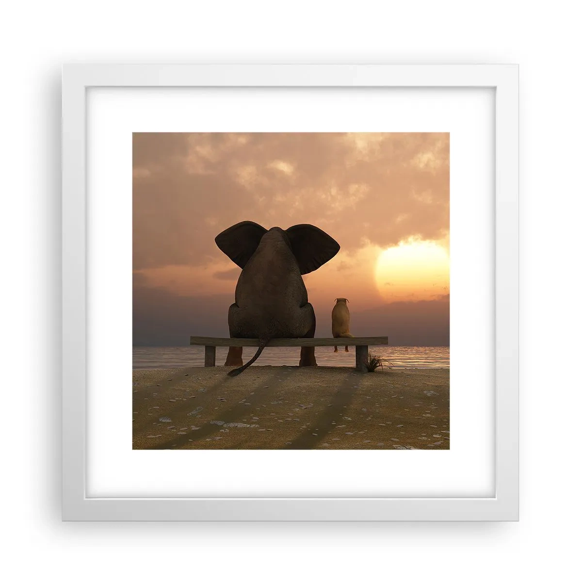 Plakát v bílém rámu - Je skvělé spolu mlčet - 30x30 cm