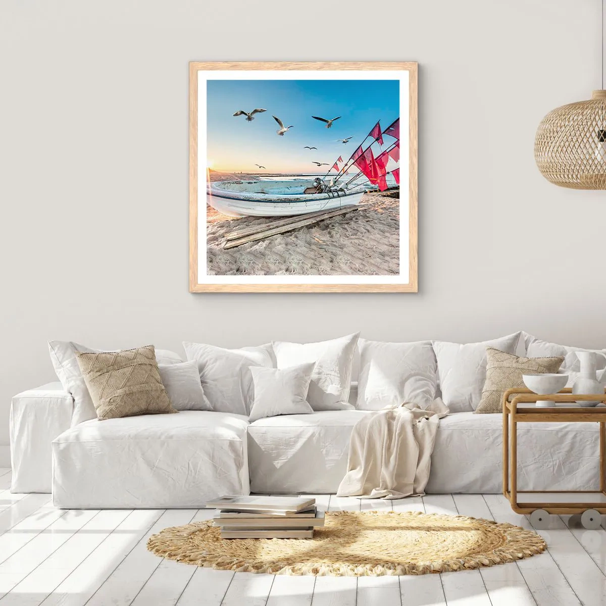 Plakát v rámu světlý dub - Zasloužená přestávka - 50x50 cm