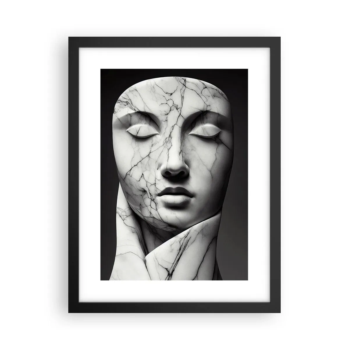 Plakát v černém rámu - Mramorové tvary - 30x40 cm