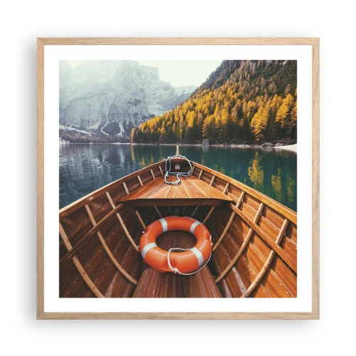 Plakát v rámu světlý dub - Horská túra - 60x60 cm