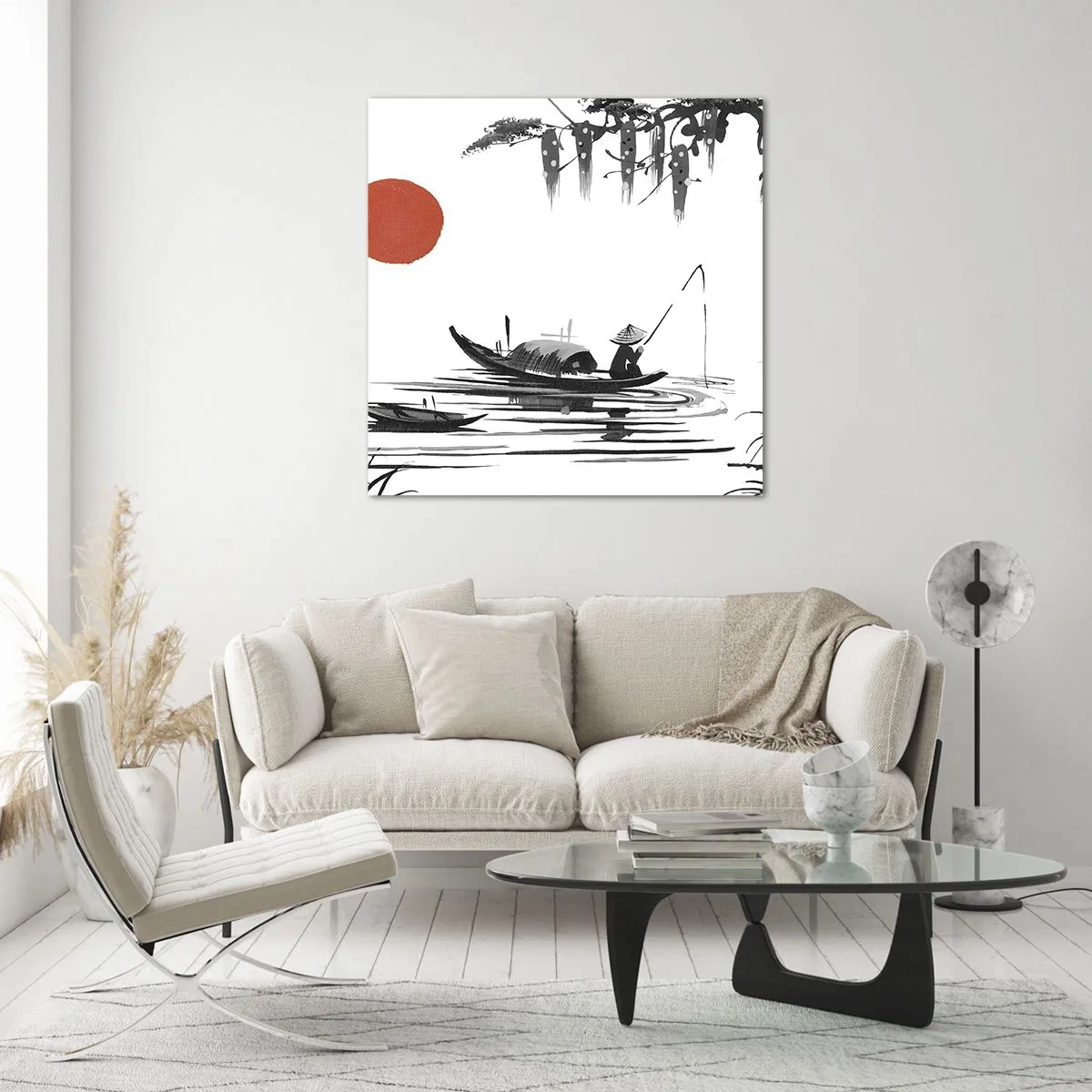 Obraz na skle - Asijské odpoledne - 50x50 cm
