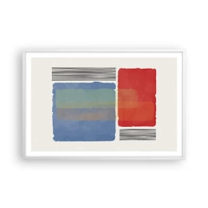 Plakát v bílém rámu - Duch a písmeno geometrie - 91x61 cm