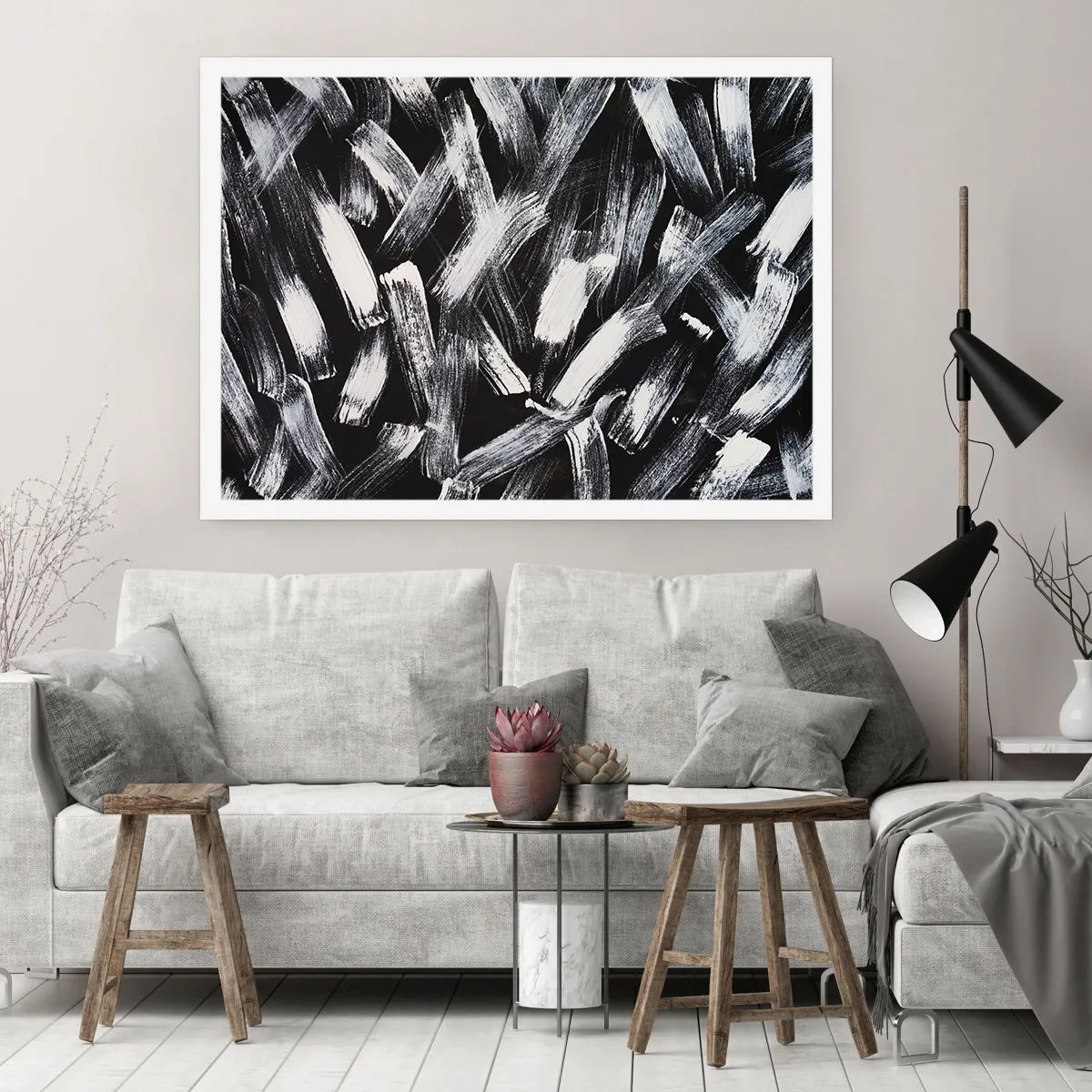 Plakát - Abstrakce v industriálním duchu - 100x70 cm