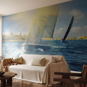 Fototapeta Premium Sand - Čas odjet z města - Město, Moře, Jachta - 100x70 cm