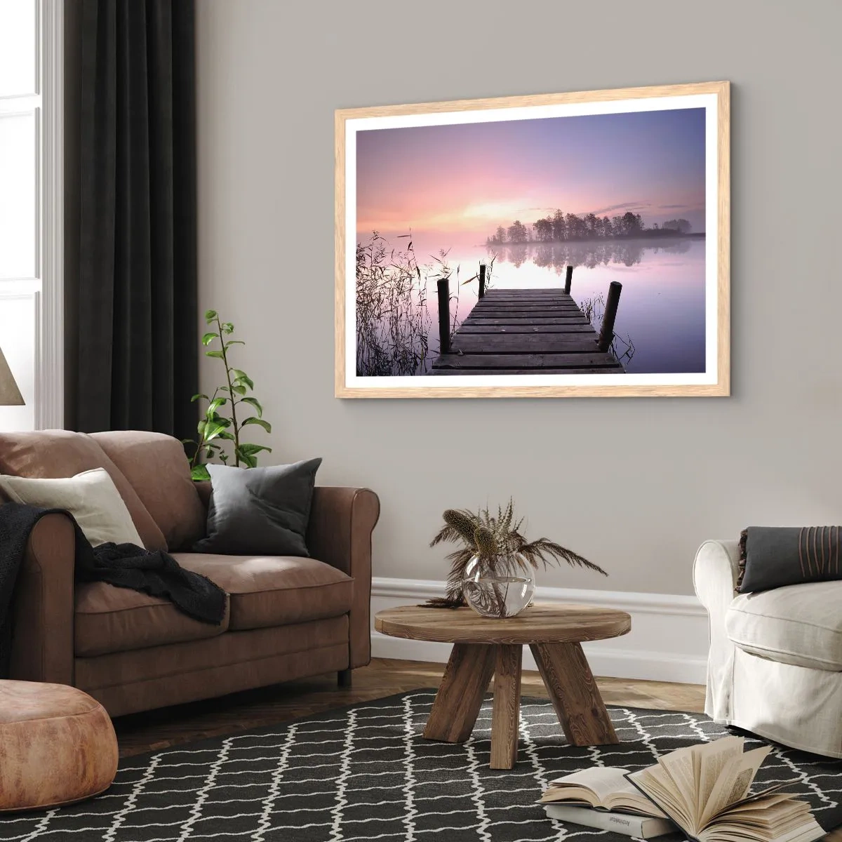 Plakát v rámu světlý dub - Z liliové mlhy… - 91x61 cm