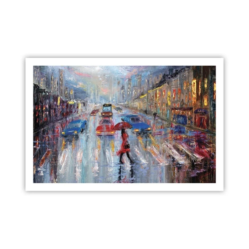 Plakát - Deštivé odpoledne ve městě - 91x61 cm