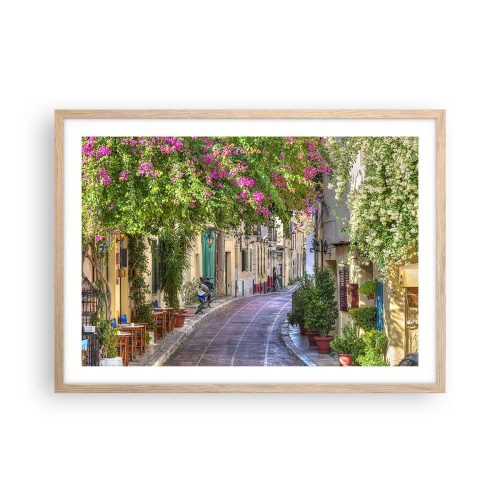 Plakát v rámu světlý dub - Kvetoucí zákoutí - 70x50 cm