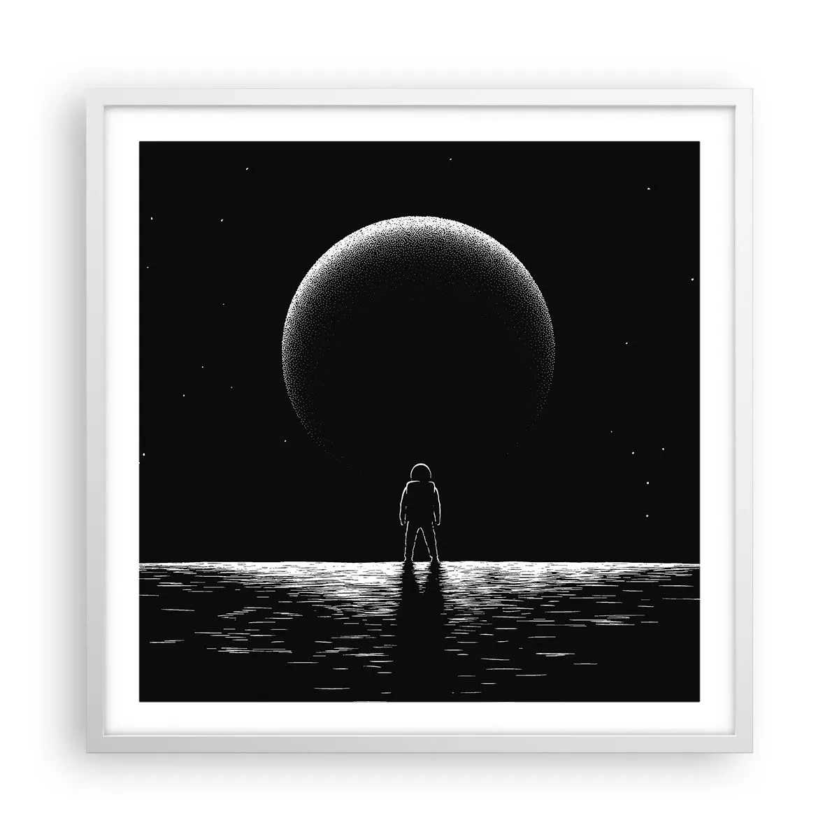 Plakát v bílém rámu - Tváři v tvář - 60x60 cm