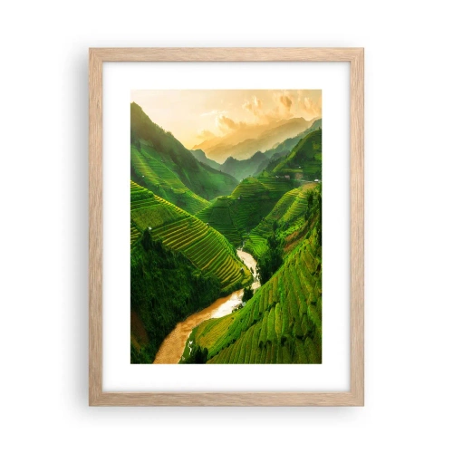 Plakát v rámu světlý dub - Vietnamské údolí - 30x40 cm