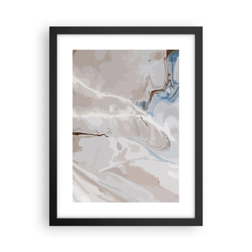 Plakát v černém rámu - Modré meandry pod bílou - 30x40 cm