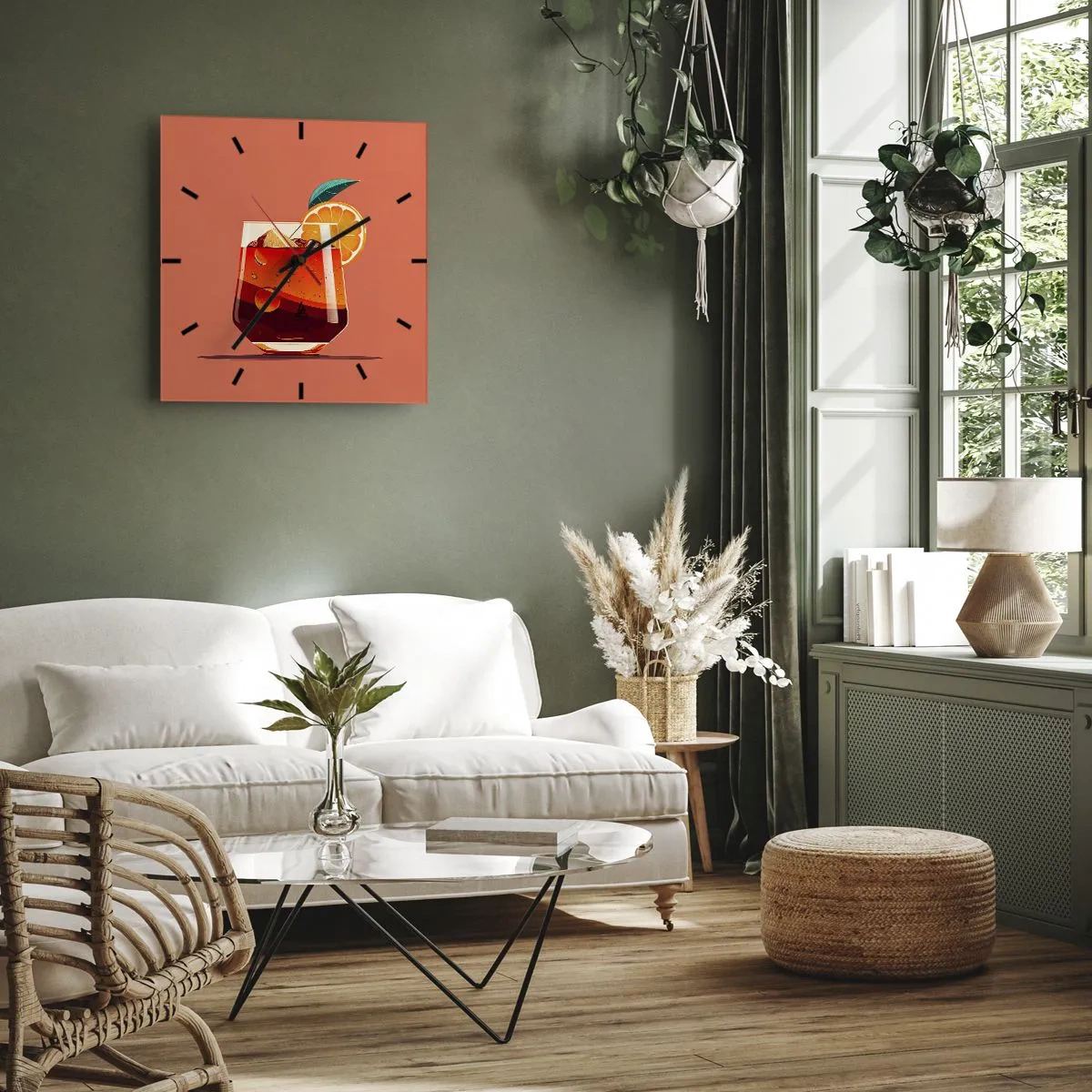 Nástěnné hodiny - Letní osvěžení - 40x40 cm