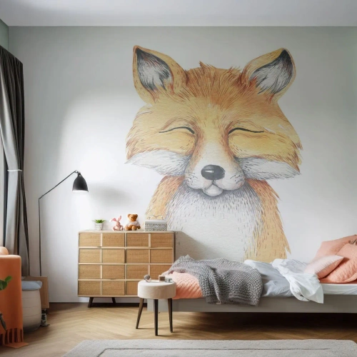 Fototapeta Premium Sand - Liščí rozladěnost - Pro děti, Liška, Přátelství - 350x256 cm