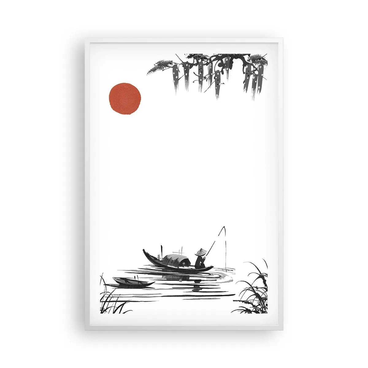 Plakát v bílém rámu - Asijské odpoledne - 61x91 cm
