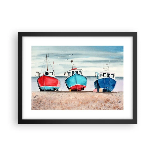 Plakát v černém rámu - Připravené na úlovek - 40x30 cm