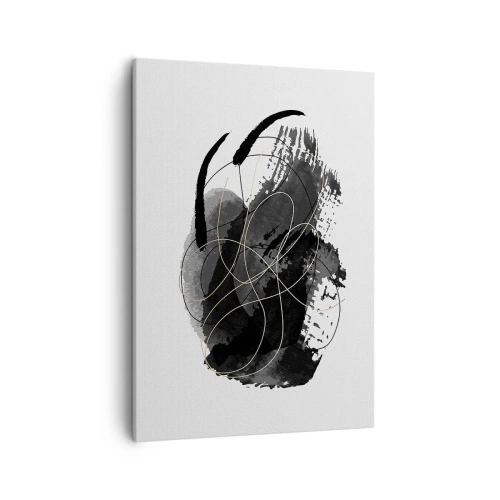 Obraz na plátně - Upletené z černé - 50x70 cm