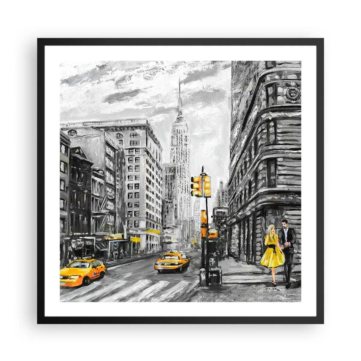 Plakát v černém rámu - Newyorský příběh - 60x60 cm